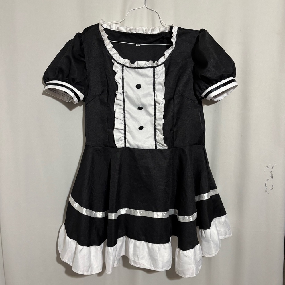 Black & White Girls Maid Dress Halloween Costume Size XL